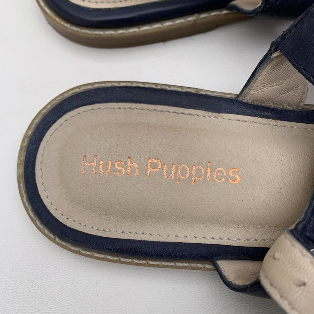 Hush puppies women's Chrissie tassel flat sandals Blue Leather  - size 7.5 - Picture 8 of 11